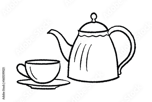Teacup And Kettle Sketch
