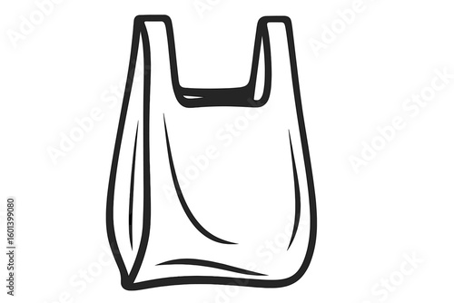 Concept of a degradable plastic card, specifically a banking payment card that decomposes in compost and serves as a plant fertilizer, depicted as a vector outline on a white background