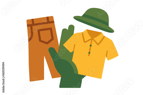 Vector illustration representing the concept of conscious consumption, reuse, and donation through the recycling of clothes and textiles, where women's clothing is directed to a recycling bin