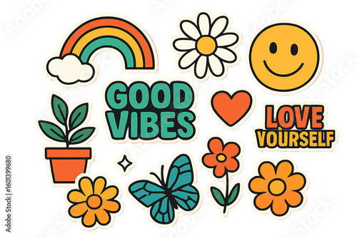 Vector illustration of a set of eco-friendly, zero-waste lifestyle stickers featuring cartoon environmental protection badges with save planet ecology, reuse plastic, and recycle slogans on a pink