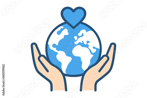 Poster for saving the Earth or zero waste with the quote There is no Planet B, featuring a hand holding the World, symbolizing care and protection of the environment, a social issue vector