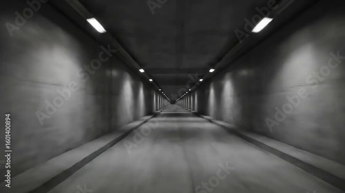 Endless Forward Flight in Concrete Tunnel – Seamless Loop Animation (4K)