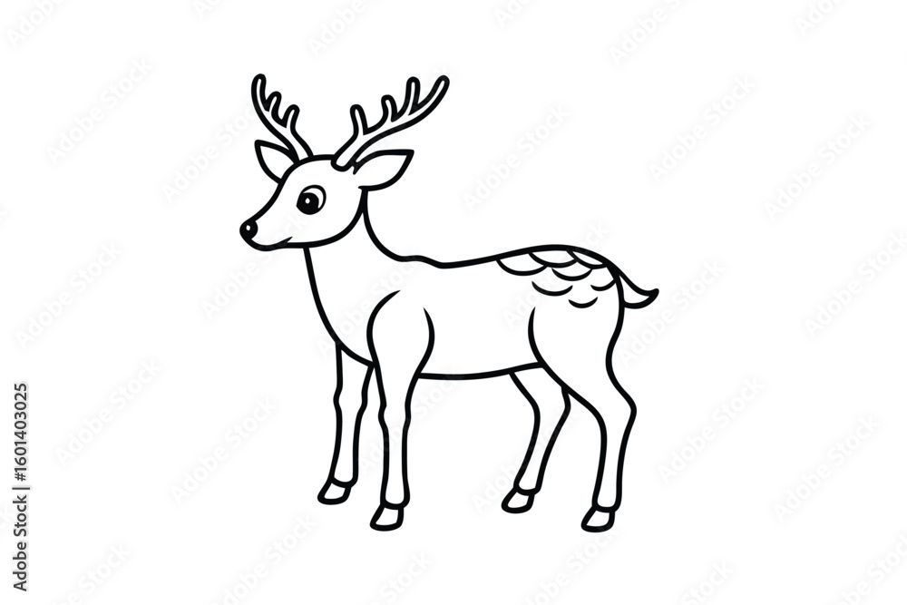Fototapeta premium Reindeer Doodle Drawing