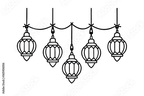Hanging Lights Vintage Sketch