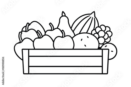 Fruits and Veggies in Crate