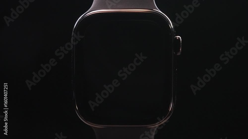 Close-up of the black outline of the smartwatch
