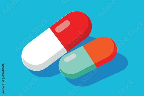 Simple vector illustration of medicines or dietary supplements