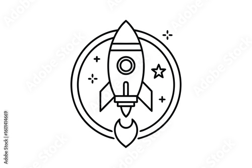 Startup Launch Line Icon No Text