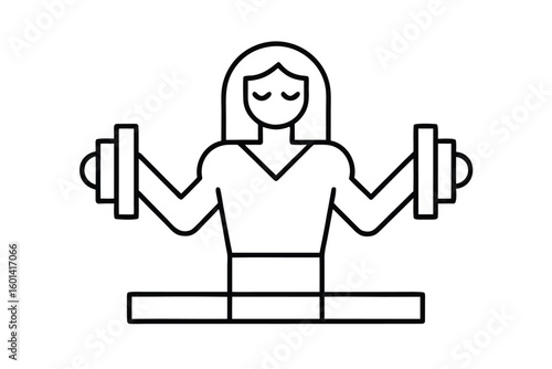 Fitness and Exercise Line Icon No Text