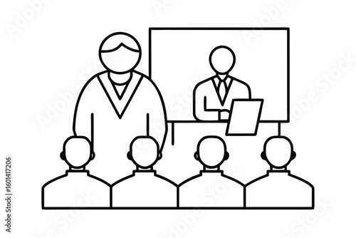 Employee Skill Training Meeting Icon No