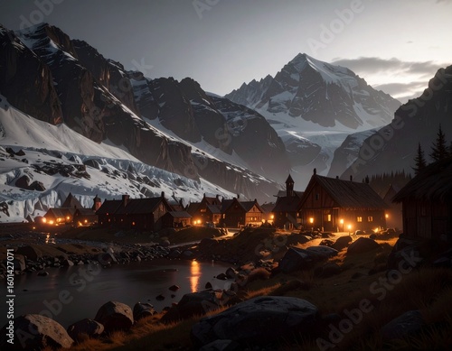 a sunset in the mountains