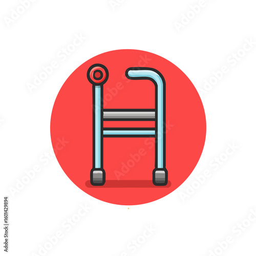 Walker mobility aid medical equipment illustration