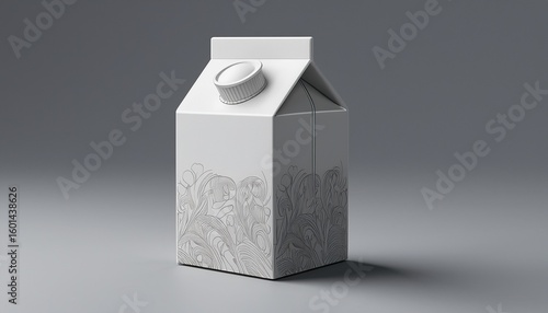 milk carton package 3d rendered milk carton package isolated on plain background