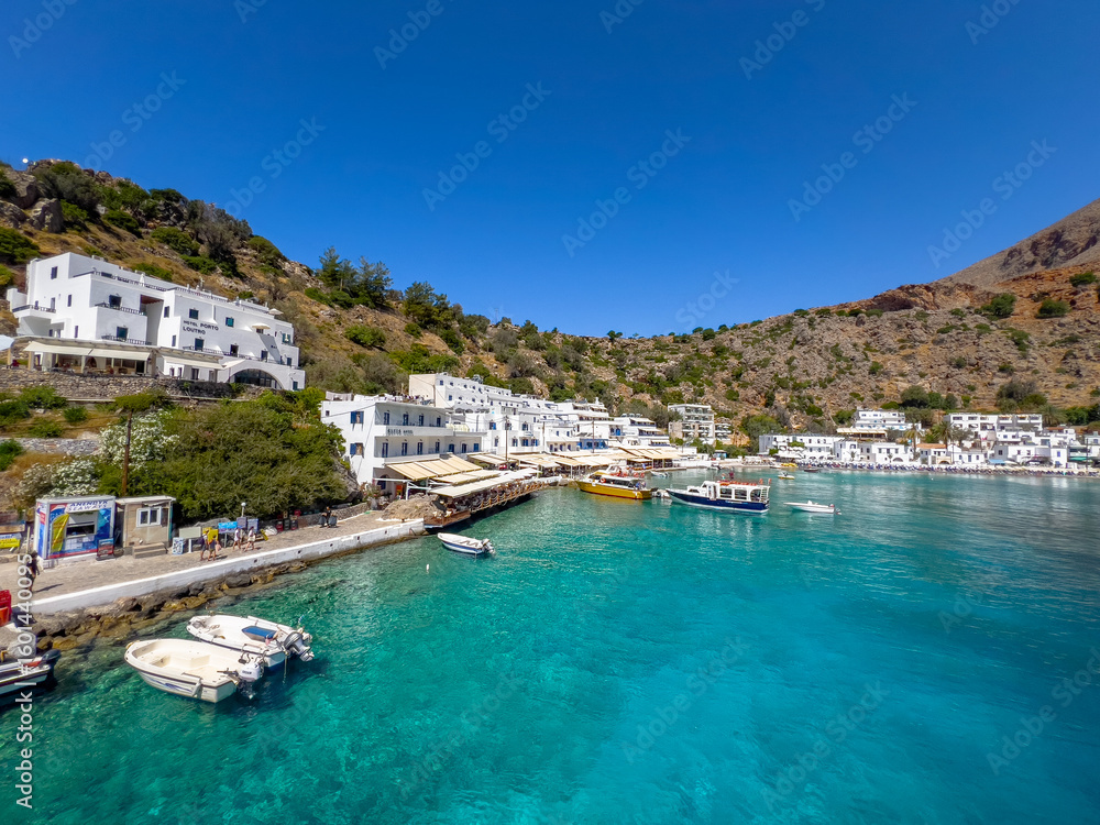 Fototapeta premium Greek village of Loutro, Chania, Crete, Greece.