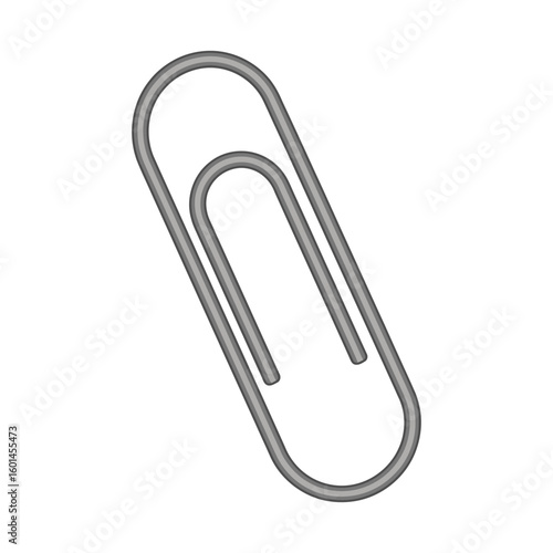 Simple Gray Metal Paper Clip for Office Use.