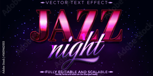 Jazz editable text effect, editable music and party text style