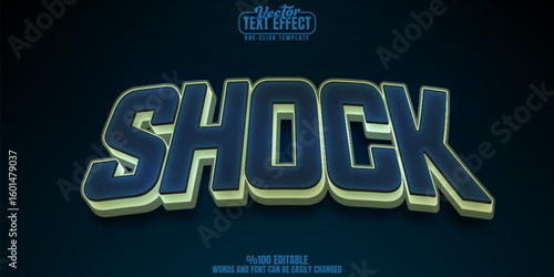 Shock editable text effect, customizable horror and fear 3d font style