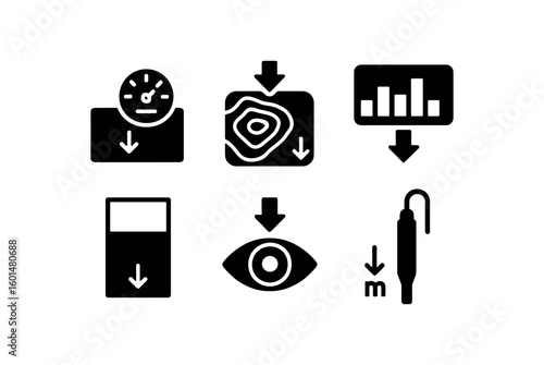 solid icon isolated depth pressure sensor depth contour map depth o metre depth color gradient depth perception lens depth field probe