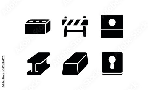 solid icon isolated block boundary stone block signal barrier block flow regulator block load bearing beam block bber stopper block key module