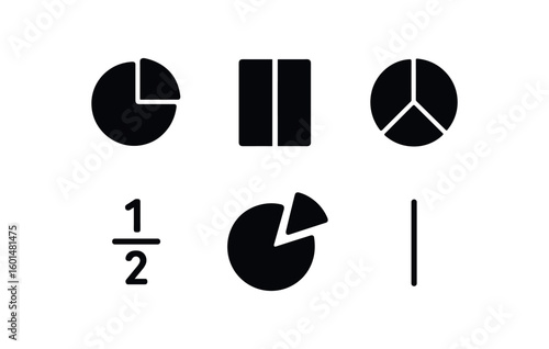 solid icon isolated part segment slice part module unit part component block part fraction ratio part share token part partition