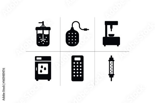 solid icon isolated gel bead reactor gel pad sensor gel teture analyzer gel thermal chamber gel microarray slide gel chromatography column
