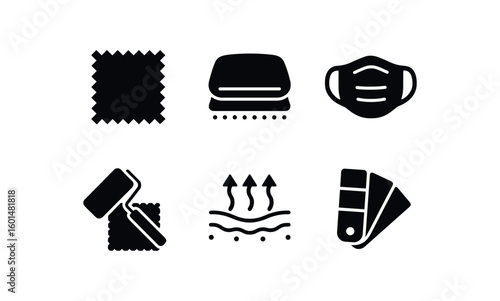 solid icon isolated fabric pattern design fabric upholstery pad fabric mask filter fabric smoothing roller fabric moisture wicking fabric color chart