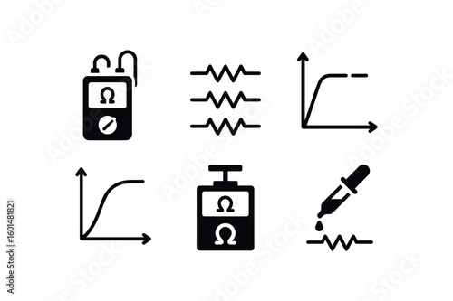 solid icon isolated resistance ohm meter resistance resistor network resistance graph resistance stress strain curve resistance material tester resistance dropper resistor