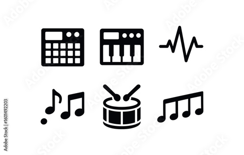solid icon isolated dm machine bass groove heartbeat mimic rhythmic cadence percussive hit rhythmic subdivision