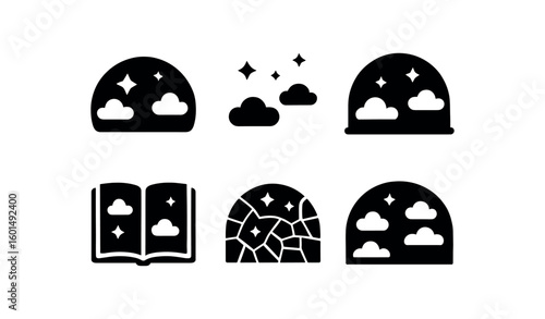 solid icon isolated sky hemisphere sky epanse sky dome sky atlas sky mosaic sky vault