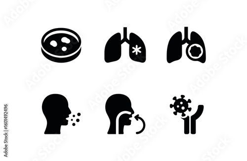 solid icon isolated respiratory tract infection sputum culture medium respiratory tract infection bronchial smooth muscle hyperresponsiveness respiratory tract infection pulmonary