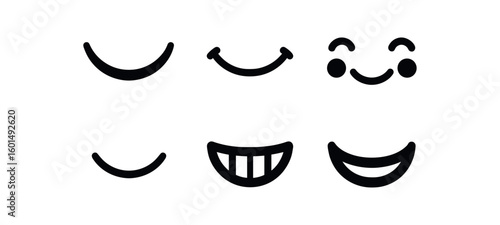 solid icon isolated Smile crescent arc Smile dimple mark Smile rosy cheeks Smile happy grin Smile mouth curve Smile grin shadow