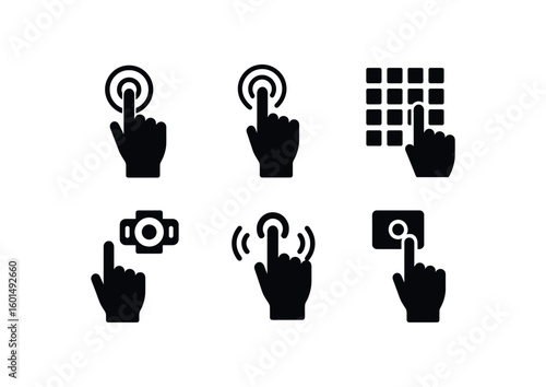 solid icon isolated touch screen interface touch vibration module touch capacitance array touch feedback engine touch proimity sensor touch activation switch