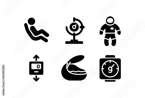 solid icon isolated lessness zero g seat lessness clinostat device lessness flotation suit lessness force sensor lessness sensory deprivation tank lessness g force monitor