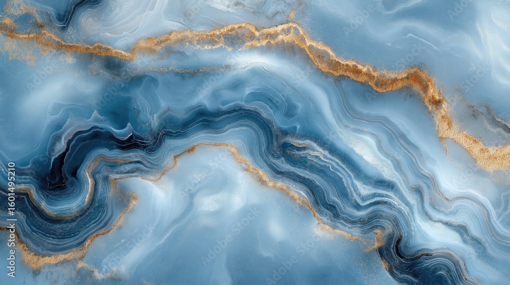 Fototapeta premium Gold and Blue Marble Texture Pattern, Elegant Abstract Stone Background for Interior Design and Digital Graphic Projects