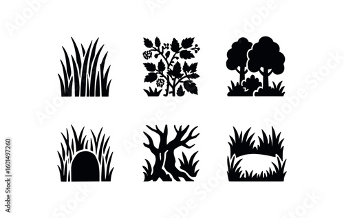 solid icon isolated thicket understory thicket bramble thicket coppice thicket niche thicket hollow thicket clearing