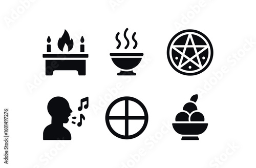 solid icon isolated ritual altar ritual incense ritual circle ritual chant ritual symbol ritual offering