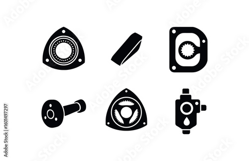 solid icon isolated rotary engine core rotor housing rotary engine core ape seal rotary engine core side housing rotary engine core eccentric shaft rotary engine core trochoid surface