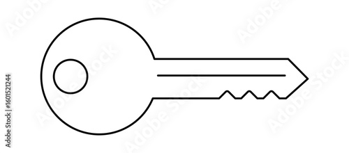 A simple outline of a key, symbolizing security and access.