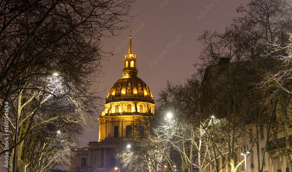 Fotografie Les Invalides illuminated at night