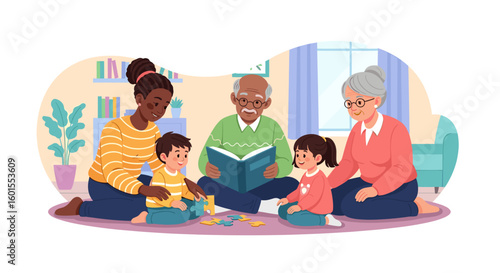 Multigenerational family enjoying quality time together, perfect for family blogs or websites.