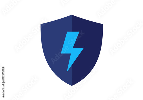 Free Download Blue shield emblem with a lightning bolt, symbolizing protection and power. - GFXLoad