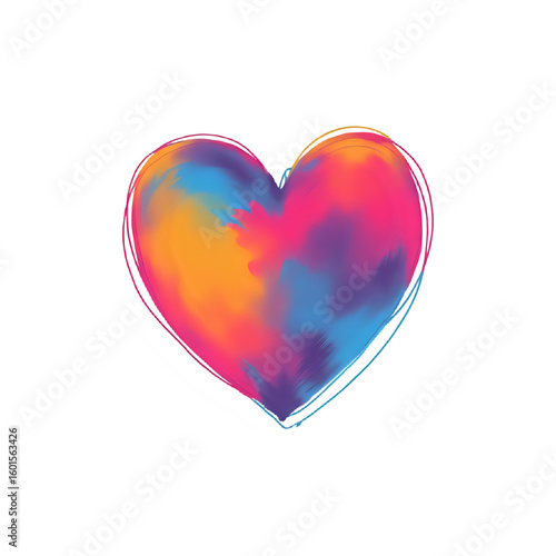 red heart on white background