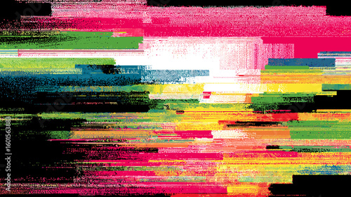 Abstract glitch vector background in vibrant colors with texture  