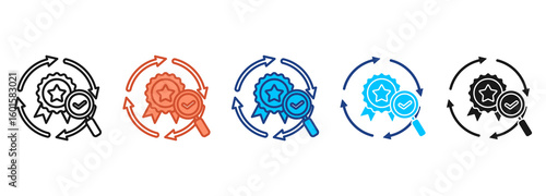 Monitoring Icon Set Multiple Style Collection