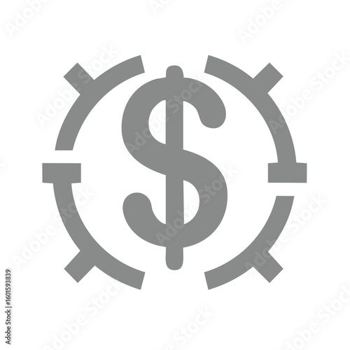 Dollar Symbol in Gear Mechanism Financial Engineering and Economic Strategy