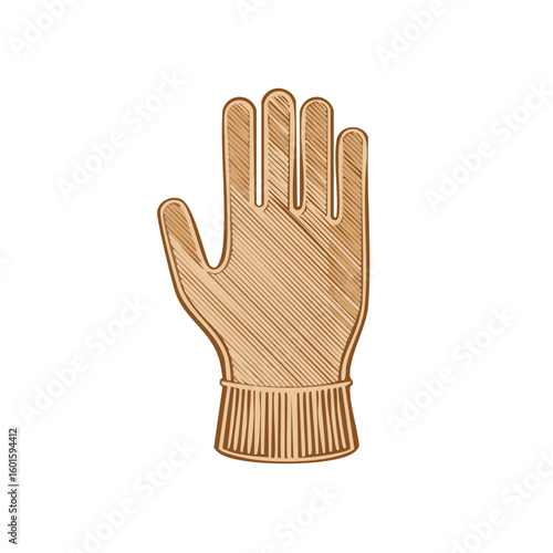 Leather Work Glove Protection Hand Safety Equipment, Cartoon Style Drawing