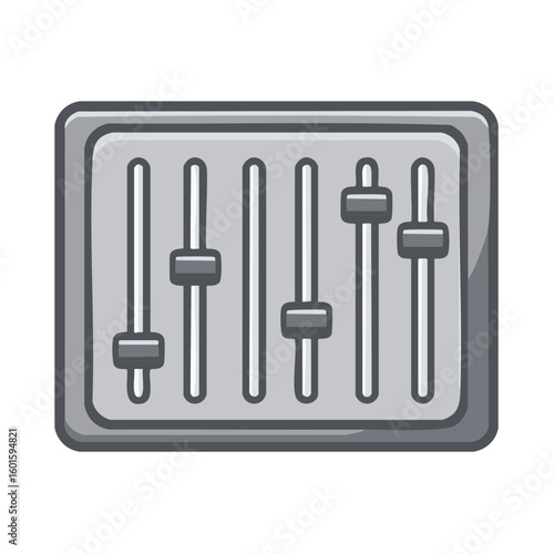Audio Equalizer Sliders Illustration Graphic Sound Mixing Controls Interface