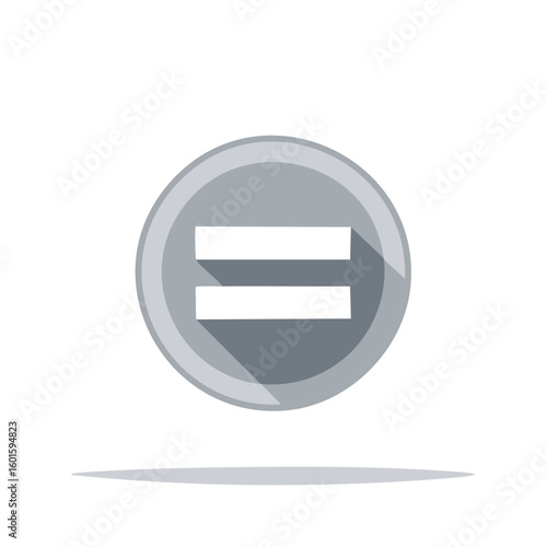 Free Download Equal Sign Round Icon with Shadow - Mathematics Symbol, Calculator Button Element - GFXLoad