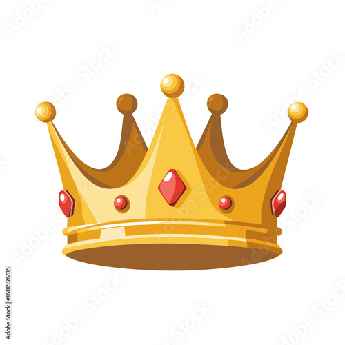Symbol of Royal Power: A Gleaming Golden Crown Ornamented with Sparkling Jewels, Evoking Majesty and Authority