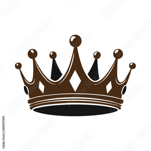 Stylized Crown Icon with Spheres and Diamonds: Symbol of Royal Authority, Dignity, and Power